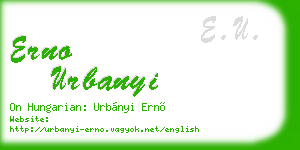 erno urbanyi business card